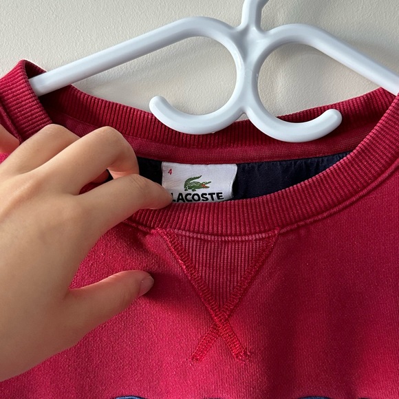 Lacoste Red Crewneck Sweatshirt - Picture 6 of 7